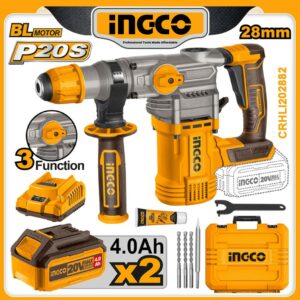 Ingco 20V Cordless Heavy Brushless Rotary Hammer (CRHLI202882)