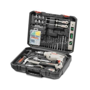 CROWN 98pc Tools Box with Impact 600w Drill Kit